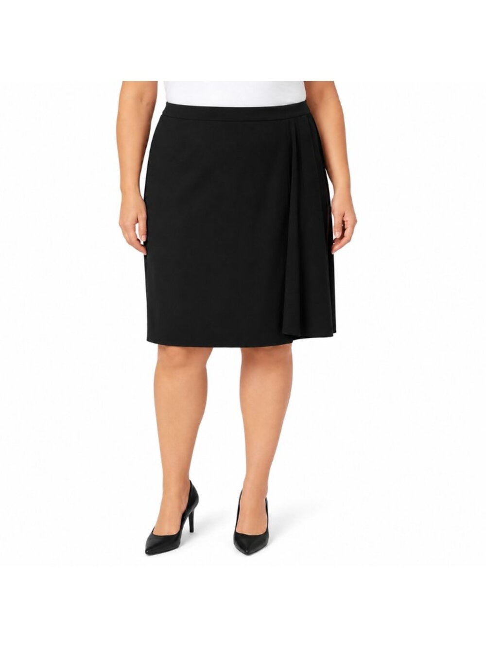 Laura Petites Black Straight Skirt - Size 12 Petite